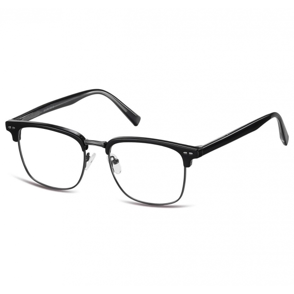 Oprawki korekcyjne zerówki okulary półramki 886B czarno-grafitowe