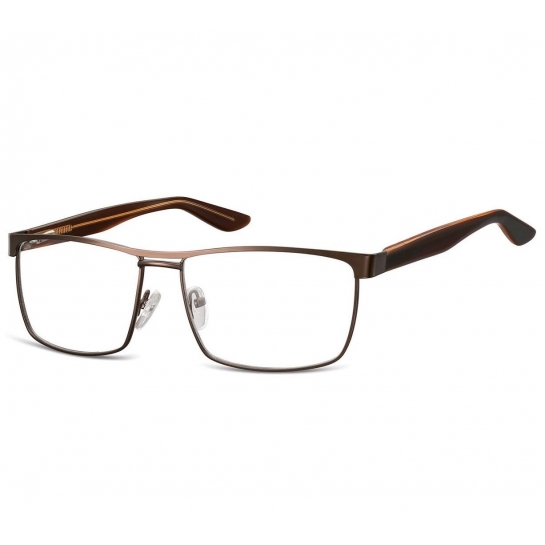 Oprawki korekcyjne zerówki okulary prostokątne metalowe 880C brązowe