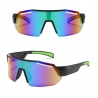 Sportowe okulary przeciwsłoneczne lustrzanki z filtrem UV400 czarne/zielone SVM-10B