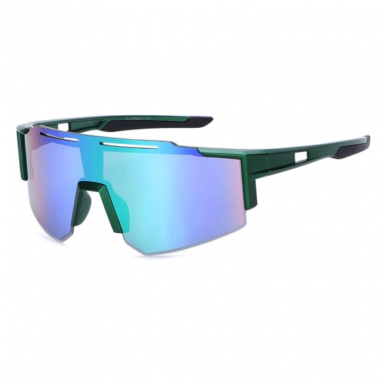 Sportowe okulary przeciwsłoneczne lustrzanki z filtrem UV400 zielone SVM-11B