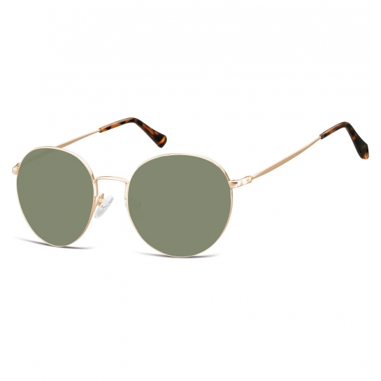 Okulary Lenonki Przeciwsłoneczne SUNOPTIC SG-915B złoto-zielone