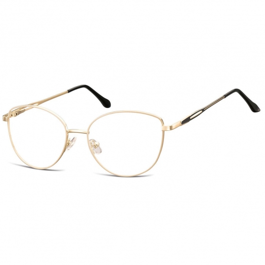 Damskie okulary zerówki oprawki korekcyjne kocie oczy Flex 888 złoto-czarne