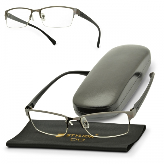 Plusy +1.00 Okulary korekcyjne żyłkowe prostokątne do czytania ST329B