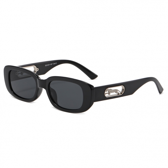 Damskie owalne okulary przeciwsłoneczne z filtrem UV400 czarne ST-FAS1A