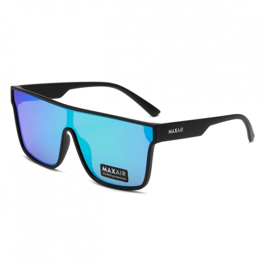 Męskie okulary przeciwsłoneczne pełne MAXAIR z filtrem UV400 Black/Green ST-MAX3C