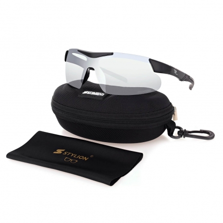 Sportowe okulary przeciwsłoneczne z polaryzacją i filtrem UV400 Czarne POL-447