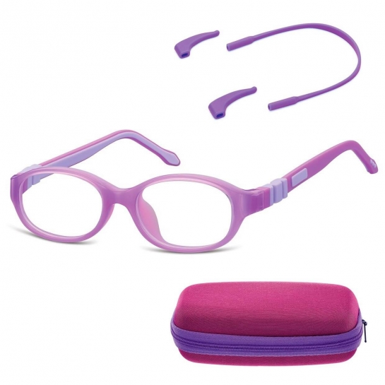 Elastyczne dziecięce oprawki okularowe zerówki owalne + gumka Sunoptic K1 fioletowe
