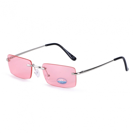 Okulary przeciwsłoneczne prostokątne Pink/Silver w kat.1 SVM-17