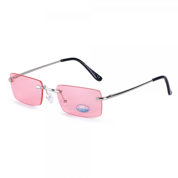Okulary przeciwsłoneczne prostokątne Pink/Silver w kat.1 SVM-17