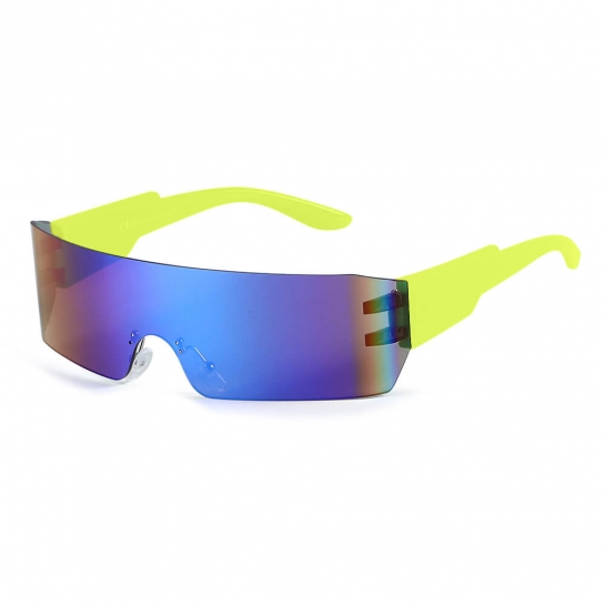 Futurystyczne okulary przeciwsłoneczne z filtrem UV400 Limonkowe SVM-16C