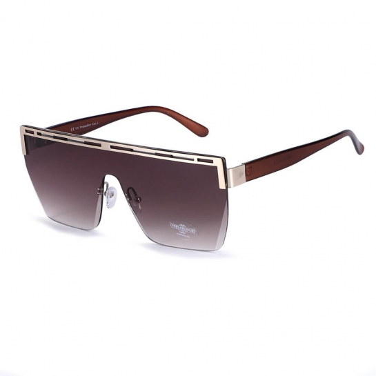 Damskie okulary przeciwsłoneczne Glamour półramkowe kwadratowe pełne szkło SKK-04D