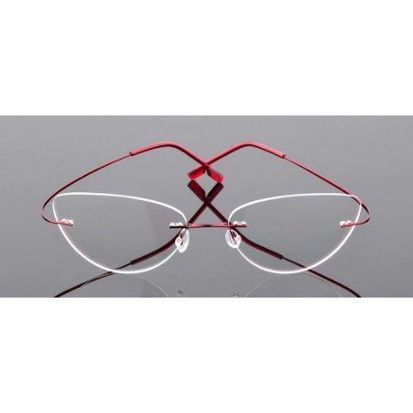 Bezramkowe damskie okulary bordowe z filtrem antyrefleksyjnym SCH-503