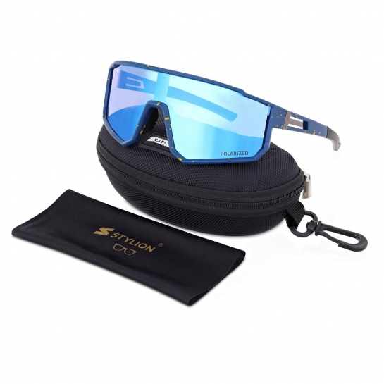 Sportowe okulary przeciwsłoneczne z polaryzacją i filtrem UV400 POL-466 Granatowe