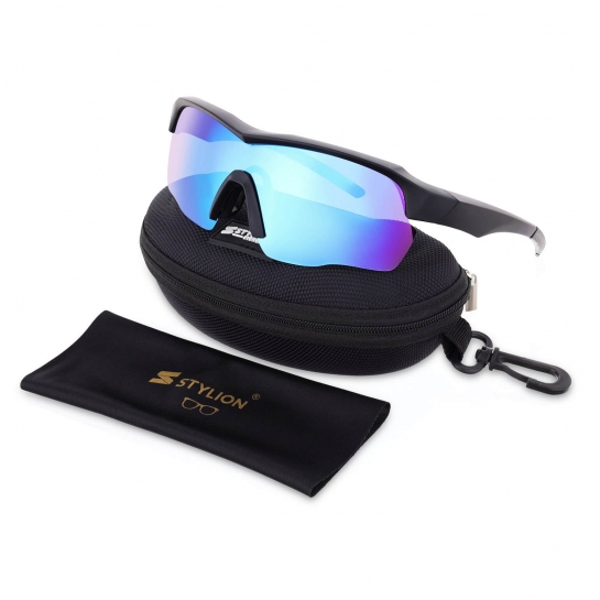 Sportowe okulary przeciwsłoneczne z polaryzacją i filtrem UV400 STZ-DR-26 Black/Blue