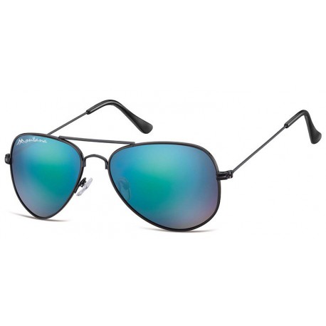 Niebiesko zielone Pilotki okulary lustrzane aviator MS94A