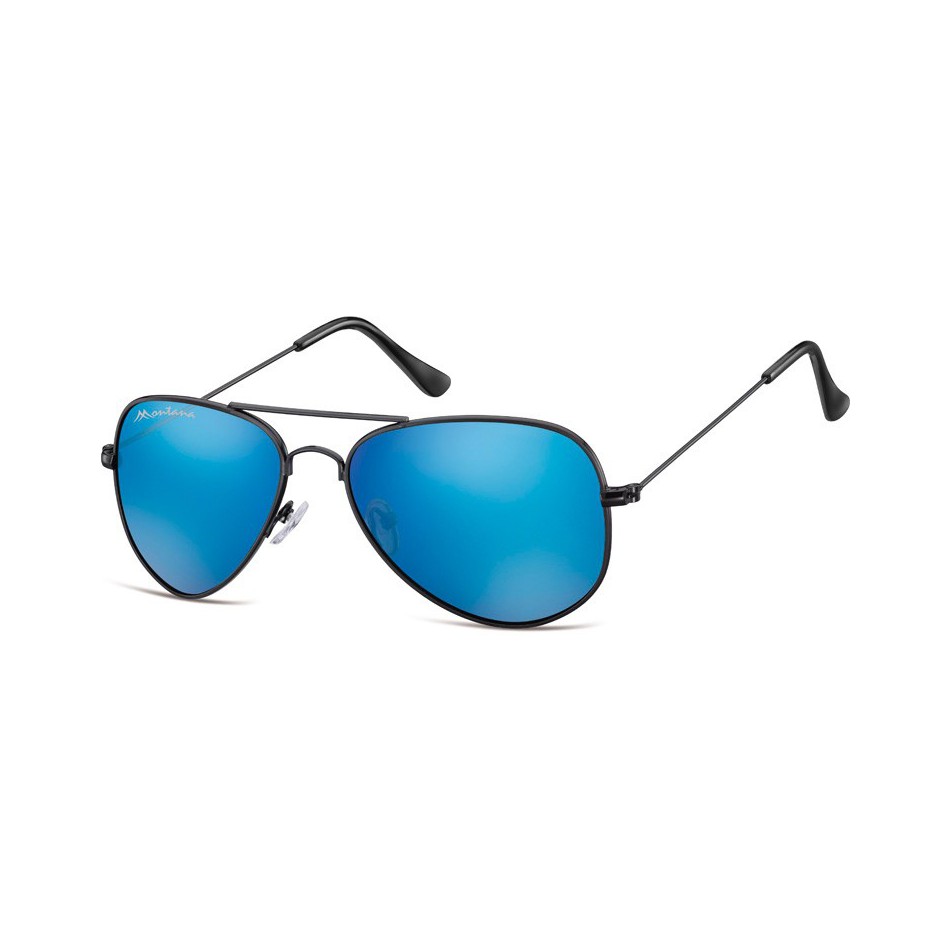 Czarno niebieskie Pilotki okulary lustrzane aviator MS94F