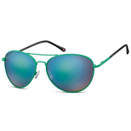 Zielone Aviatory okulary lustrzanki MS95C