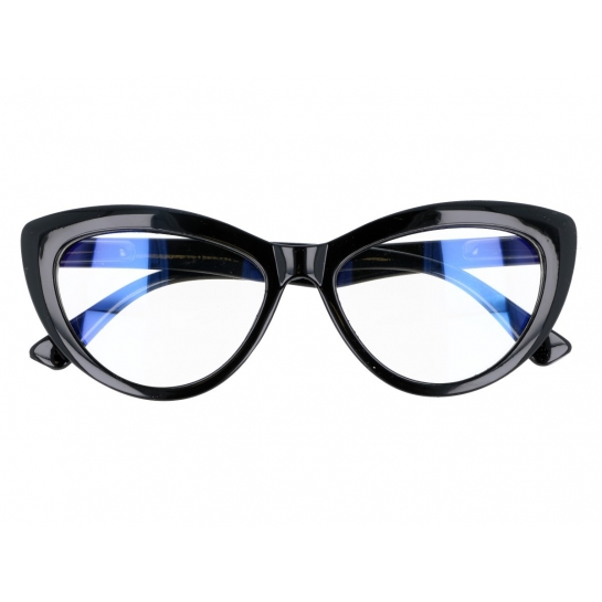 Kocie oczy Antyrefleks Zerowki okulary z filtrem Czarne 2286A