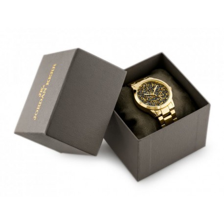 Prezentowe pudełko na zegarek - JORDAN KERR - szare/złote