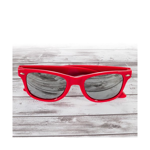 Okulary lustrzanki czerwone  nerdy  