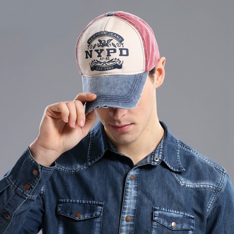 Czapka z Daszkiem bejsbolówka NYPD granat-bordo