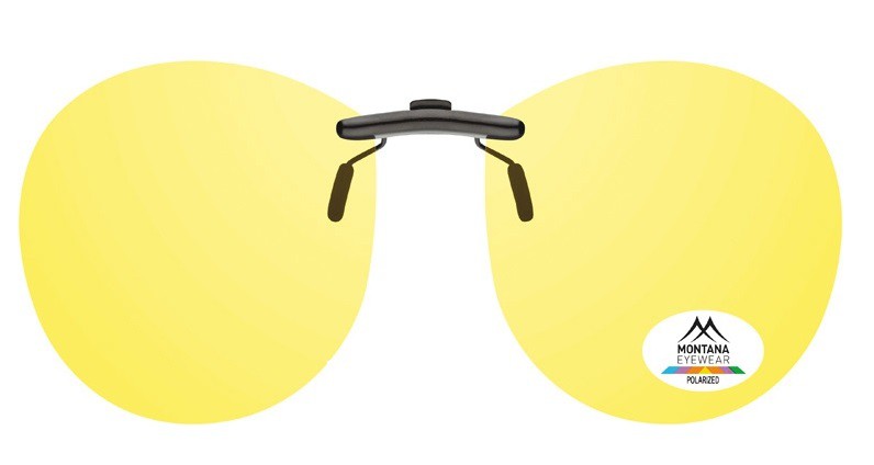 Nakładki na okulary korekcyjne żółte Pilotki polaryzacja do jazdy w nocy Montana C4C