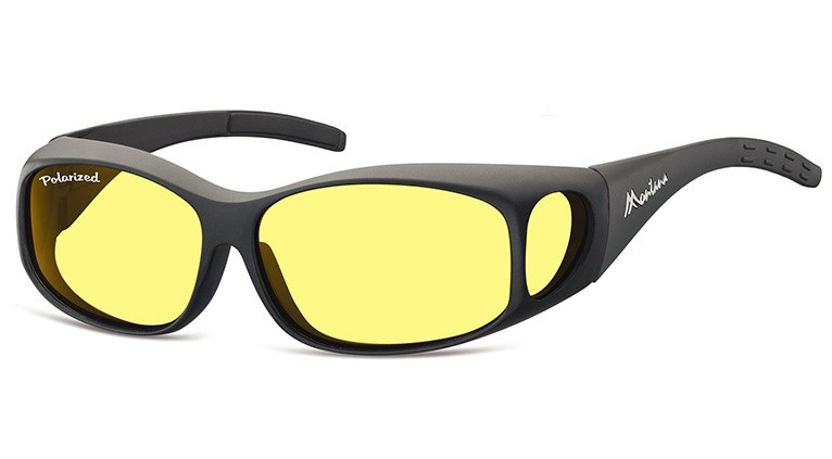 Żółte Okulary z Polaryzacją HD Fit Over dla Kierowców, nakładane na Korekcyjne MFO1F