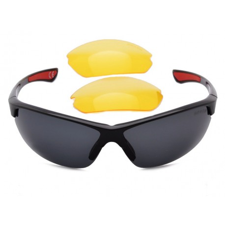 Okulary z dwoma soczewkami polaryzacyjnymi czarna i żółta - drs-56c1