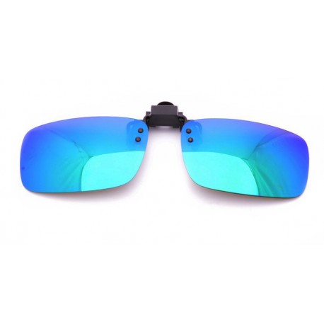 Nakładki lustrzane zielono-niebieskie polaryzacyjne na okulary korekcyjne