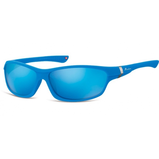 Okulary dziecięce sportowe Unisex niebieskie matowe lustrzane CS90C