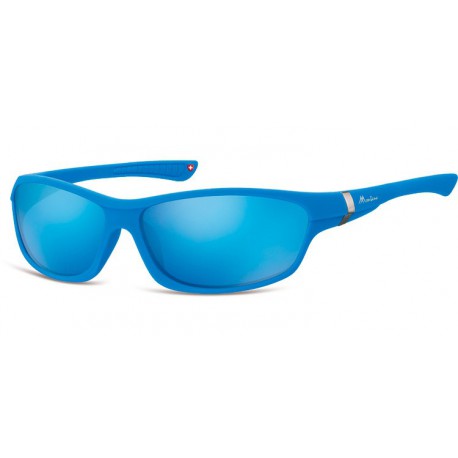 Okulary dziecięce sportowe Unisex niebieskie matowe lustrzane CS90C