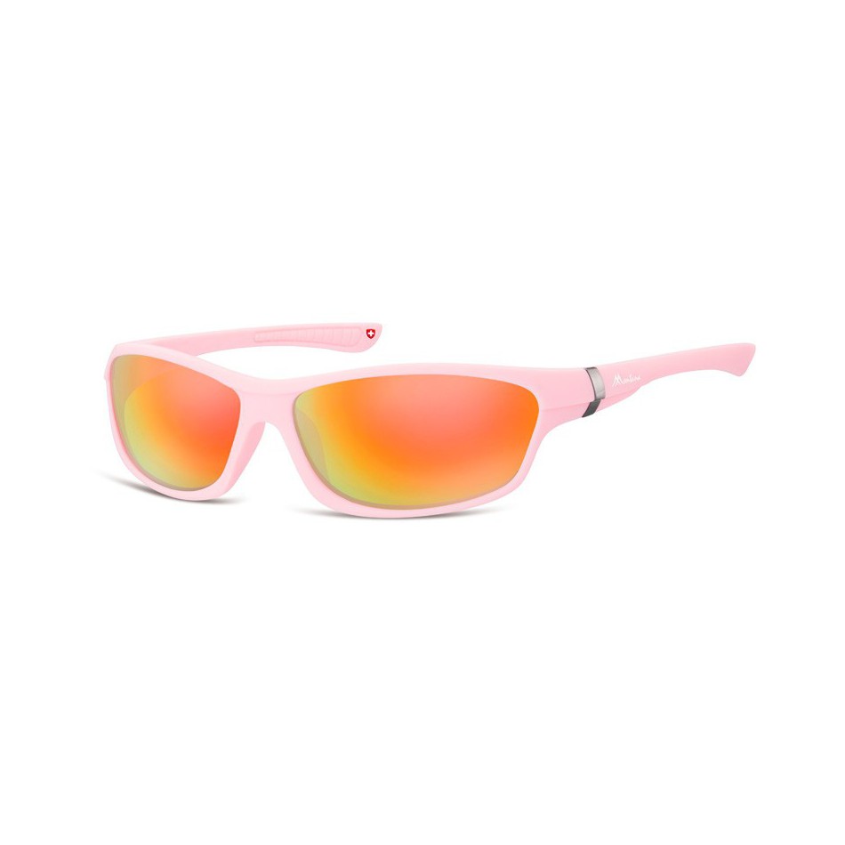 Okulary dziecięce sportowe różowe matowe lustrzane CS90D
