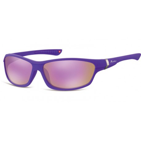 Okulary dziecięce sportowe Unisex fioletowe matowe lustrzane CS90F