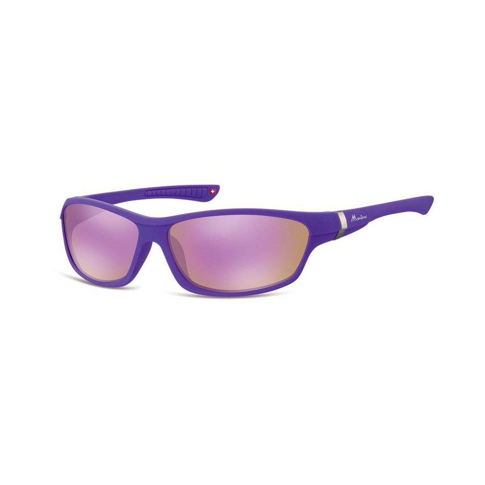 Okulary dziecięce sportowe Unisex fioletowe matowe lustrzane CS90F