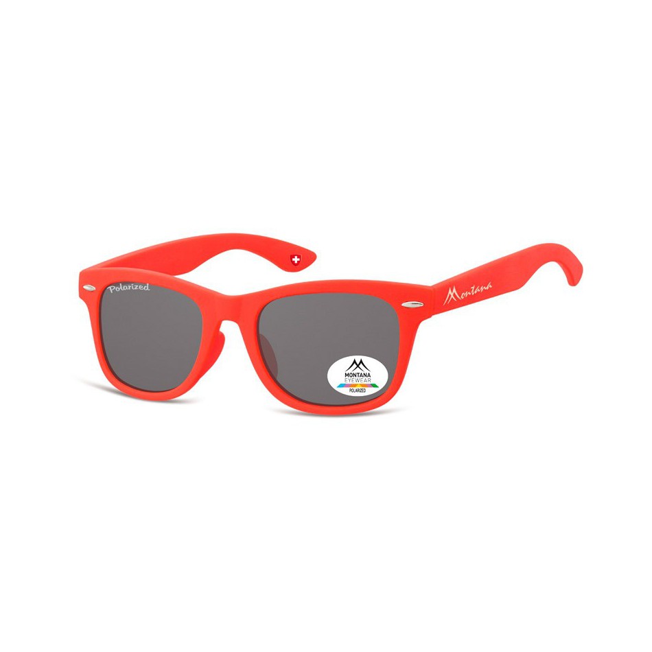 Okulary dziecięce nerdy  Montana 967B polaryzacyjne matowe czerwone