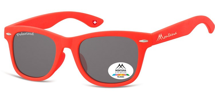 Okulary dziecięce nerdy  Montana 967B polaryzacyjne matowe czerwone