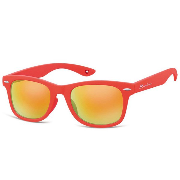 Okulary przeciwsłoneczne Lustrzanki dziecięce nerdy  Montana 965B czerwone matowe