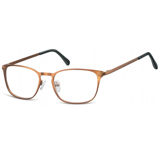 Oprawki okularowe kocie oczy damskie stalowe Sunoptic 991G brązowe