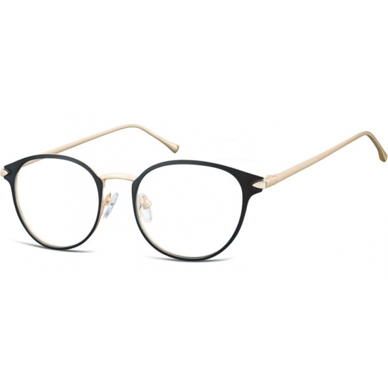Oprawki okularowe kocie oczy damskie stalowe Sunoptic 940A czarno-złote
