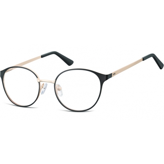 Oprawki okularowe kocie oczy damskie stalowe Sunoptic 941A czarno-złote