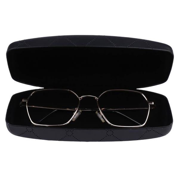 Czarne etui na okulary w kratę STHC-97