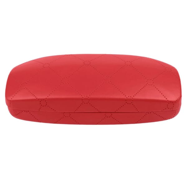 Czerwone etui na okulary w kratę STHC-97B