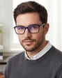 Męskie okulary +1.00 do czytania i komputera Blue Light ST338 czarne