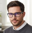 Męskie okulary +2.00 do czytania i komputera Blue Light ST338 czarne