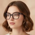 Damskie okulary acetatowe oprawki korekcyjne zerówki kwadratowe AC379B panterka