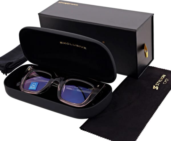 Damskie okulary +1.50 do czytania i komputera z filtrem Blue Light STL286 szary/fiolet