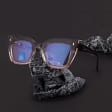 Damskie okulary +2.00 do czytania i komputera z filtrem Blue Light STL286 szary/fiolet