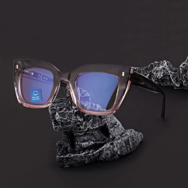 Damskie okulary +2.00 do czytania i komputera z filtrem Blue Light STL286 szary/fiolet