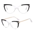 Okulary kocie do komputera damskie z filtrem Blue Light zerówki 2563-8 czarny/bezbarwny