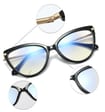 Okulary kocie do komputera damskie z filtrem Blue Light zerówki 2563-8 czarny/bezbarwny